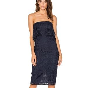 NWT Likely Driggs Navy Blue Lace Dress Midi 00